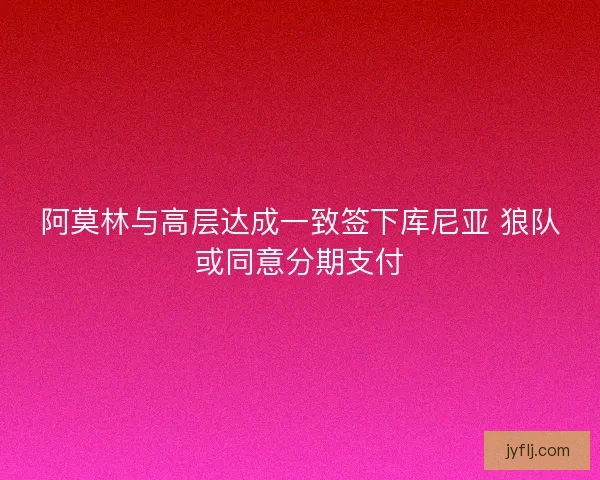阿莫林与高层达成一致签下库尼亚 狼队或同意分期支付
