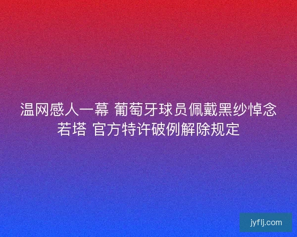 温网感人一幕 葡萄牙球员佩戴黑纱悼念若塔 官方特许破例解除规定