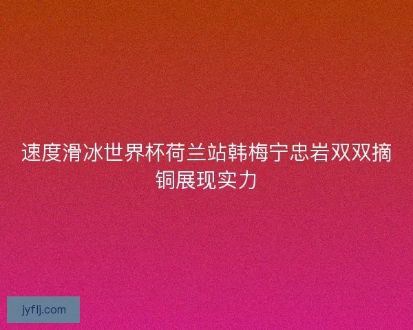 速度滑冰世界杯荷兰站韩梅宁忠岩双双摘铜展现实力