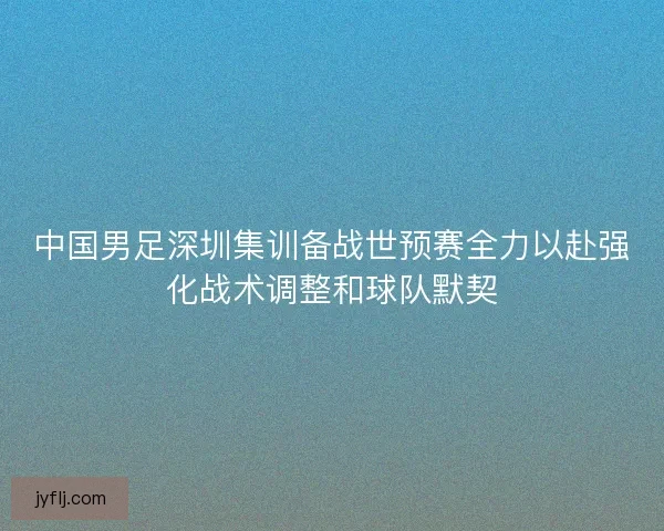 中国男足深圳集训备战世预赛全力以赴强化战术调整和球队默契